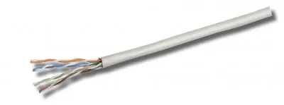 Bobina de cable de red UTP, Multifilar, 704830, Aluminio con recubrimiento de Cobre (CCA), 100 m, CAT 5e, Color Gris, 4 pares, 26 AWG