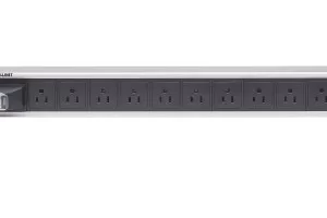 713955 Barra multicontactos vertical con 12 salidas - Contactos tipo NEMA, control y protección: interruptor neumático sencillo, cable 1.6 mts