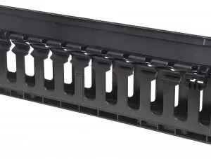 714679 Organizador Horizontal de Cable para Montaje en Rack de 19 pulgadas, 1U, con Cubierta, Negro