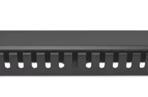 716062 Organizador de Cable para Montaje en Rack de 19 pulgadas, 2Unidades con Cubierta, Negro.Diseñado para instalación en rack de 19"