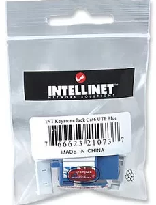 210737 JACK RJ45 CAT6 KEYSTONE DE IMPACTO AZUL, Para uso con cable sin blindaje (UTP) Cat6, Compatible con herramientas de impacto 110 y Krone.