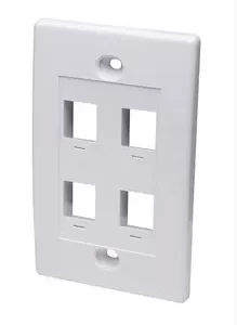 163316 Tapa para caja de 4 salidas, color Blanco. Montaje a ras de pared.