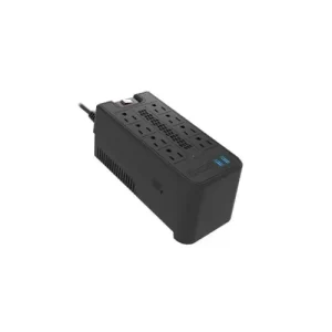 Regulador Automatico de Voltaje Forza (FVR-1221USB), Color Negro, Capacidad de 1200VA y 600W