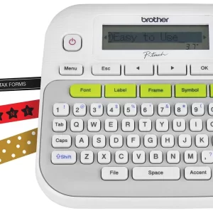 Rotulador Brother P-touch PTD210, transferencia térmica, teclado qwerty, imprime etiquetas laminadas de hasta 12 mm de ancho