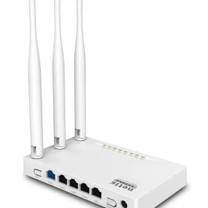 Netis Router Inalambrico N300 (WF2409E), 5 puertos (1 WAN,4 LAN 100 Mbps), WIFI 4, 300 Mbps, Router, AP, WISP, Repetidor, 3 Antenas 5 dBi, Multi SSID