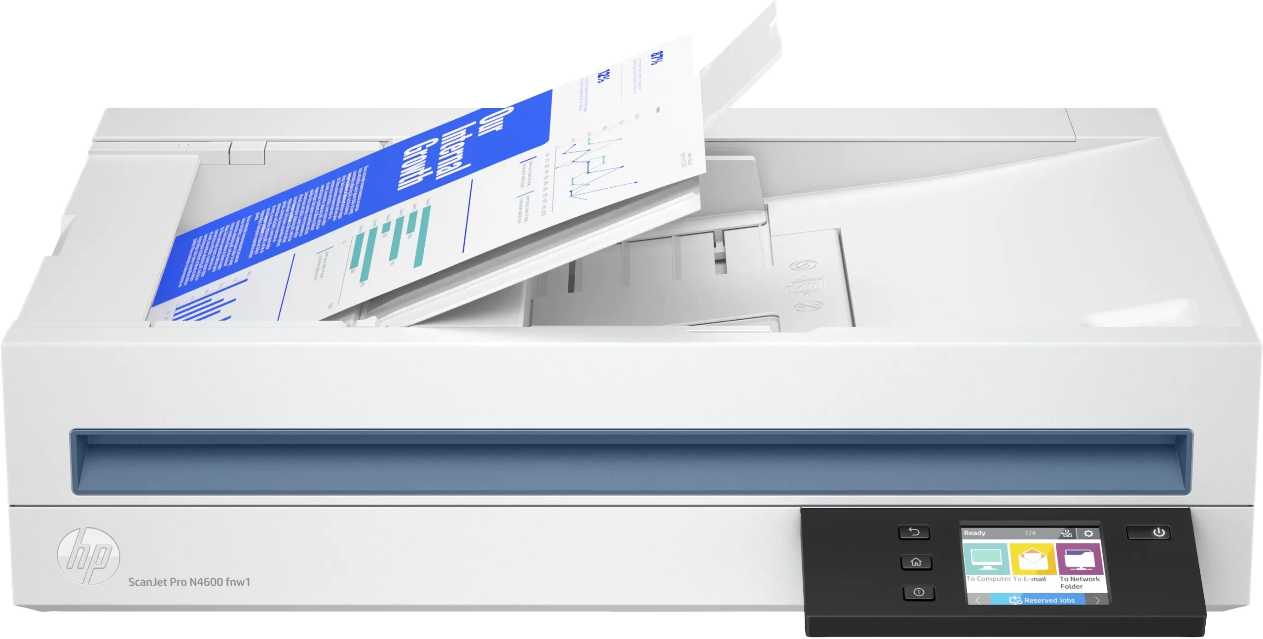 Escáner HP ScanJet Pro N4600 fnw1 20G07A - 216 x 5362 mm, ADF, CIS, 6000 páginas, 40 ppm/80 ipm