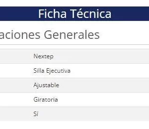 Silla Ejecutiva Nextep NE-650R Altura Ajustable Reclinable Polipiel/Base Giratoria Color Negro