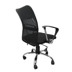 Silla Ejecutiva NEXTEP NE-650E Altura Ajustable y Reclinable Giratoria y Cromada, Color Negro.