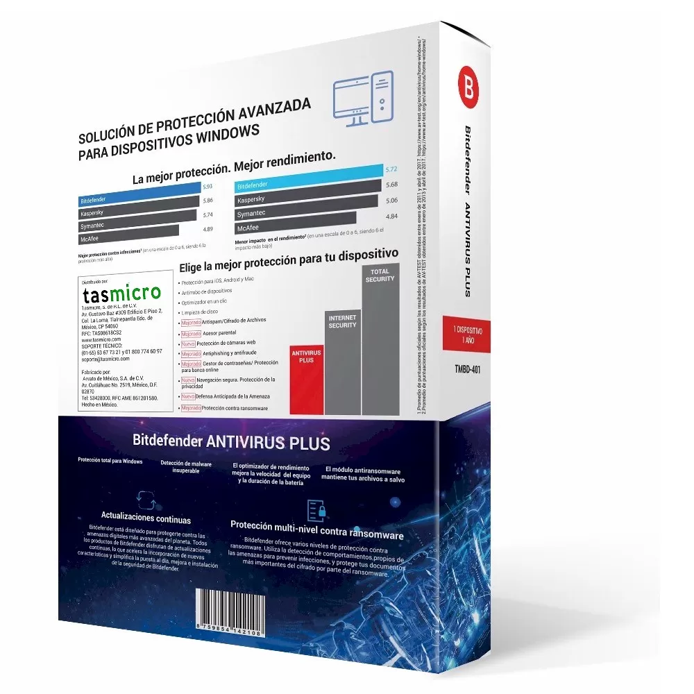 Antivirus BITDEFENDER TMBD-401, 1 licencia, 1 Año(s) - Imagen 2