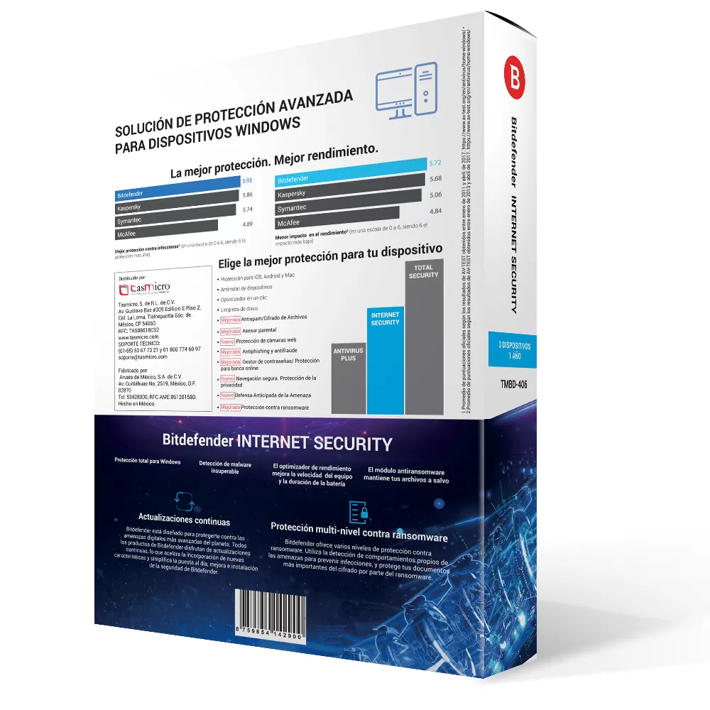 Antivirus BITDEFENDER TMBD-406, 3 licencias, 1 Año(s) - Imagen 2