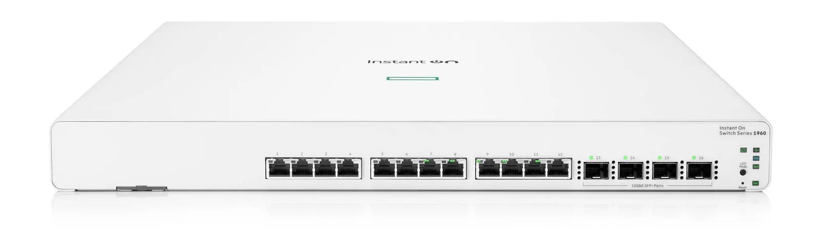 Switch HPE Instant On 1960 10Gb Ethernet, 12 puertos RJ-45, 4SFP+ 10GbE (JL805A)