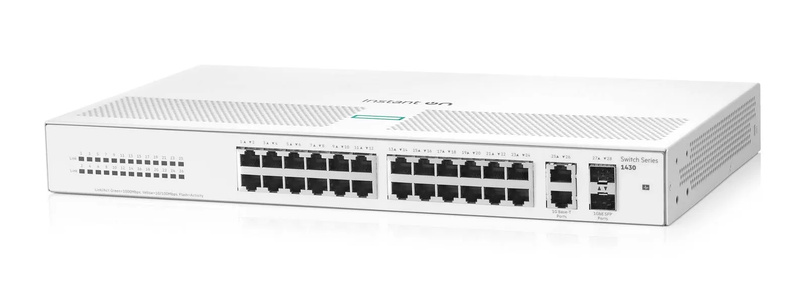 Switch HPE Instant On 1430 Gigabit Ethernet, 26 puertos RJ-45, 2SFP 1GbE Plug and Play (R8R50A)