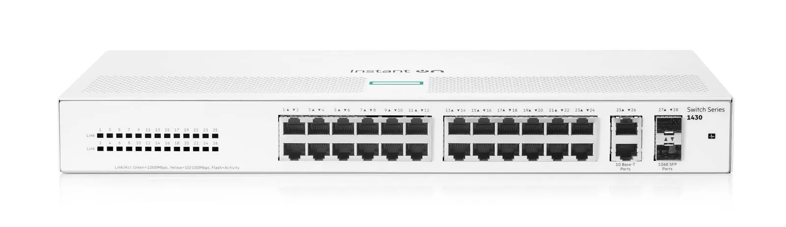 Switch HPE Instant On 1430 Gigabit Ethernet, 26 puertos RJ-45, 2SFP 1GbE Plug and Play (R8R50A) - Imagen 2