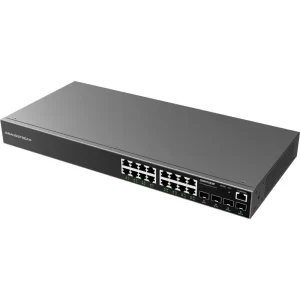 Switch Gigabit Ethernet Administrable de 16 puertos PoEc + 4 Puertos SFP Uplink, hasta 240W de salida, compatible con GWN Cloud.