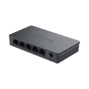 Switch No administrable, 5 puertos Gigabit con crossover automático MDI/MDIX, gabinete plástico para escritorio o pared.