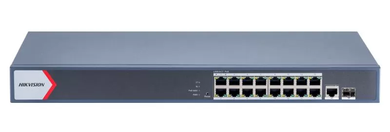 Hikvision DS-3E1518P-EI/M, Switch Gigabit PoE+ Monitoreable, 16 Puertos 1000 Mbps PoE+