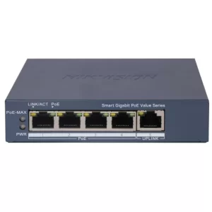 Hikvision DS-3E1505P-EI/M, Switch Gigabit PoE+ Monitoreable, 4 Puertos 1000 Mbps PoE+