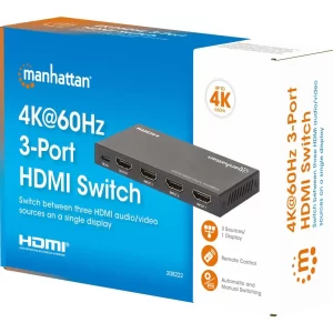 Switch HDMI de 3 puertos 4K (208222) MANHATTAN