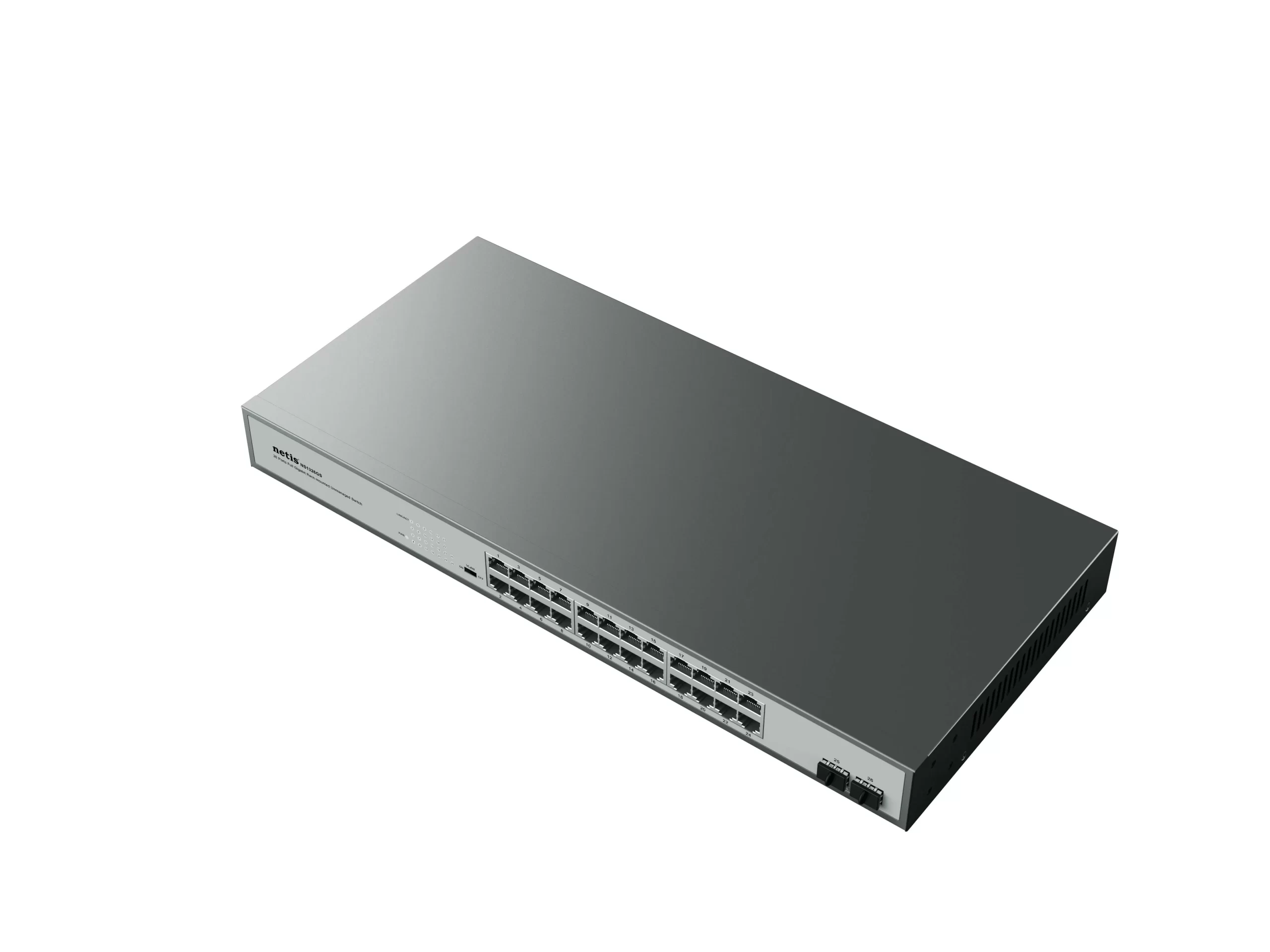 Switch NETIS modelo ST3126GS, 26 Puertos Gigabit Ethernet Switch + 2 Puertos SFP Gigabit, Montable en rack, No administrable - Imagen 3