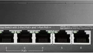 Switch Gigabit de sobremesa de 6 puertos con PoE+ de 3 puertos y PoE++ de 1 puerto