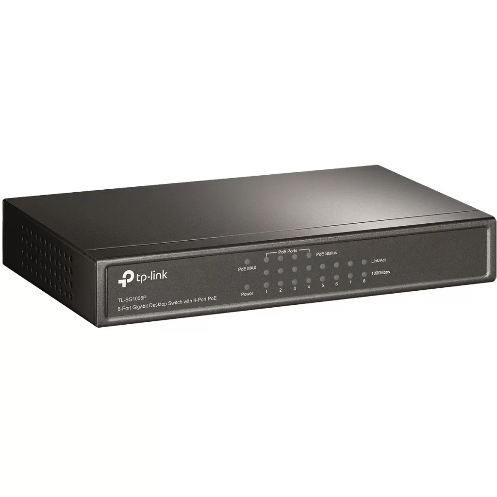 Switch PoE TP-LINK TL-SG1008P, Gris, 53 W
