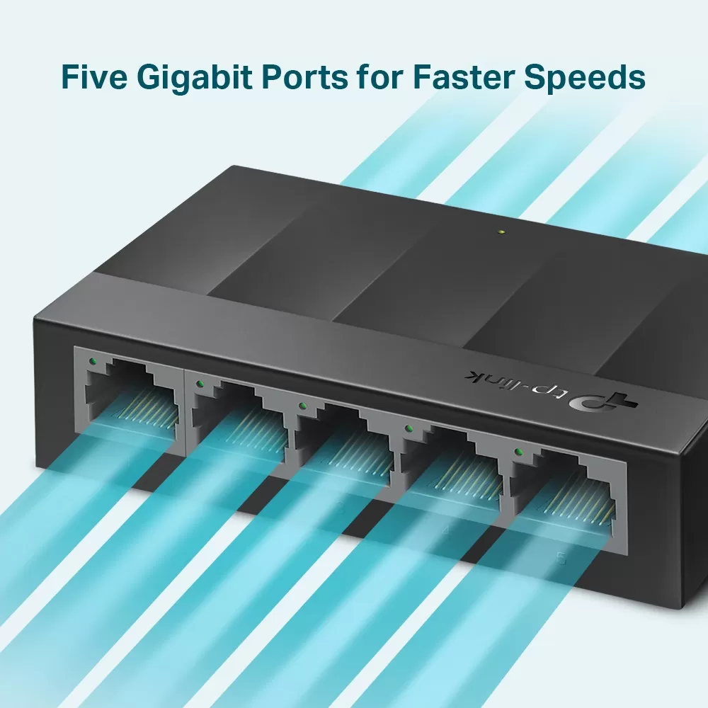 SWITCH DE 5 PUERTOS GIGABIT PARA ESCRITORIO TP-LINK LS1005G PLUG AND PLAY Y GREEN ETHERNET - Imagen 2