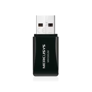 ADAP. MINI USB INALÁMBRICO DE 300MBPS MERCUSYS MW300UM PARA CONECTAR MÁS DISPOSITIVOS DE MANERA CONFIABLE