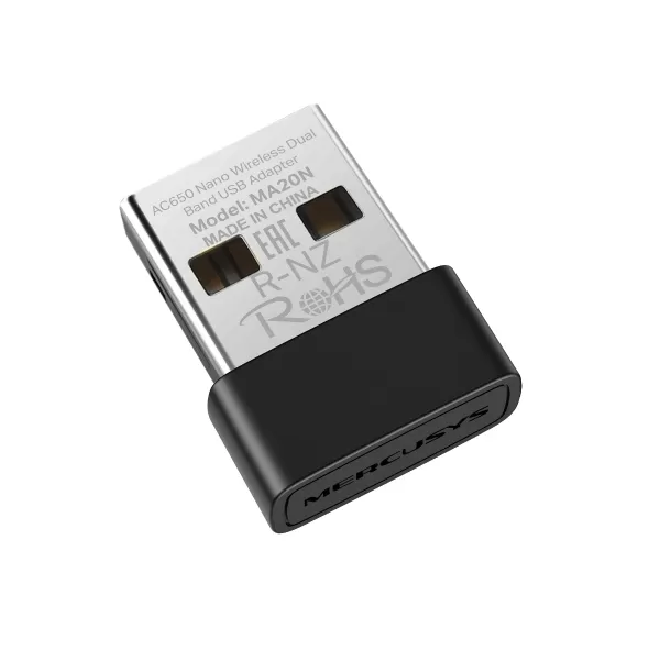 Adaptador USB inalámbrico nano de doble banda AC650 (HMA20N) Velocidad Wi-Fi Velocidades de hasta 433 Mbps (5 GHz) + 200 Mbps (2,4 GHz). - Imagen 2