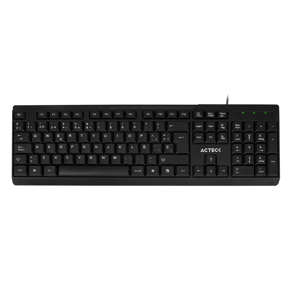Teclado Estándar ACTECK Alámbrico USB WINDOWS-LINUX Diseño Clásico Negro INSPIRE TA210 - Imagen 2