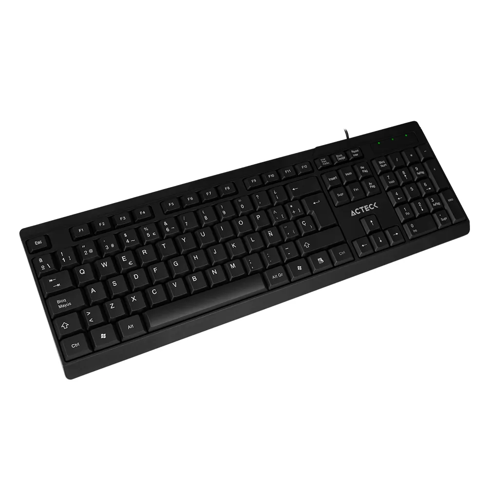 Teclado Estándar ACTECK Alámbrico USB WINDOWS-LINUX Diseño Clásico Negro INSPIRE TA210 - Imagen 3