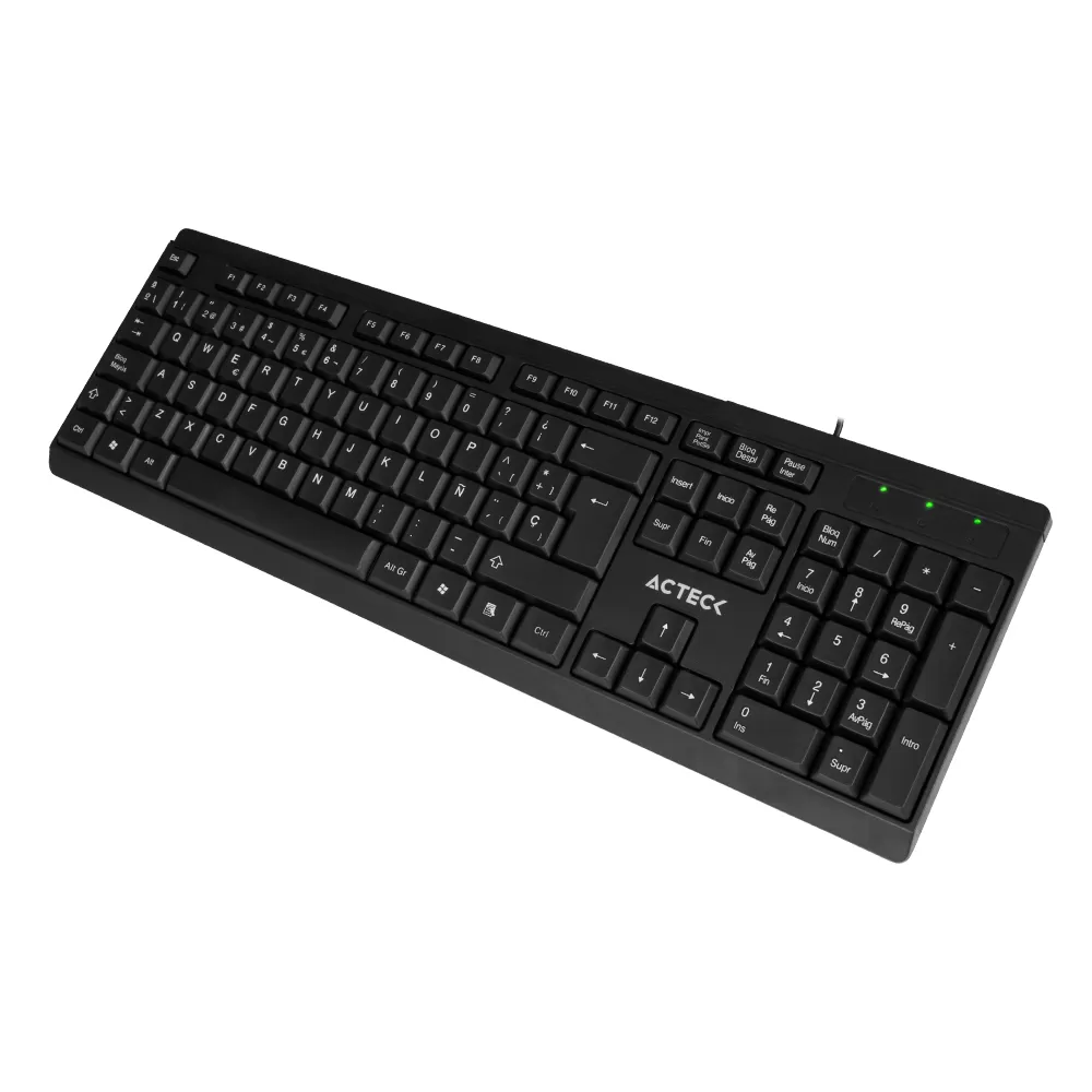 Teclado Estándar ACTECK Alámbrico USB WINDOWS-LINUX Diseño Clásico Negro INSPIRE TA210 - Imagen 4
