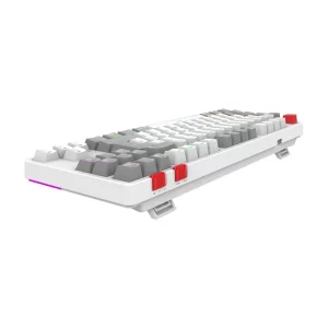 Teclado Gamer Inalámbrico LEVEL PRO GK990 Balam Rush Legend Series, Color Blanco/Gris. BR-940375