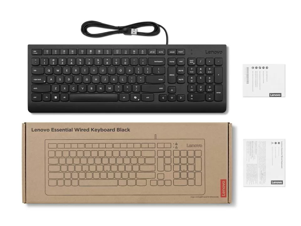 Teclado Lenovo con cable Essential (Negro) - LA Español 171 4Y41R64657 - Imagen 2