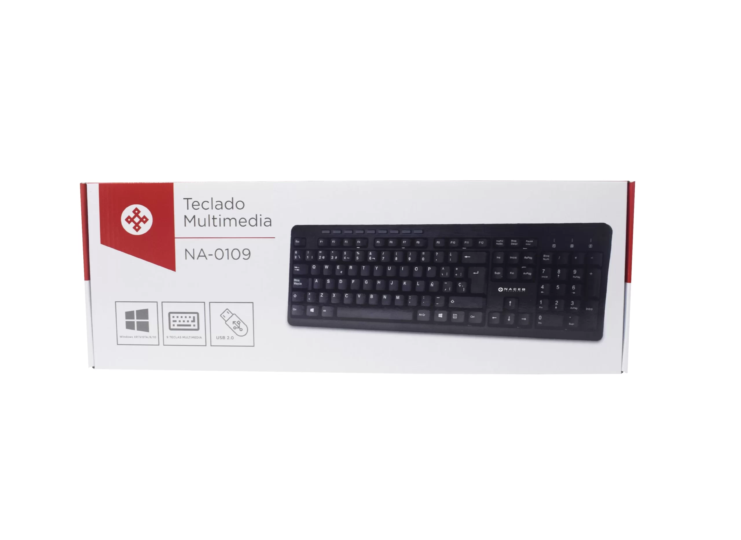 Teclado Multimedia Naceb Technology NA-0109, Estándar, Negro, Alámbrico - Imagen 3