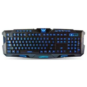 Teclado Iluminado, RGB, Ergonómico, Multimedia, Alámbrico USB, Negro (Inglés), 420028 BROBOTIX