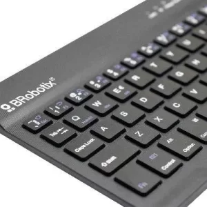 Teclado Inalámbrico, Bluetooth, MINI, Portable, Batería Recargabe, duración hasta 72h, P/Portátil, Tablet y Celular, Español, Negro, 6006436 BROBOTIX
