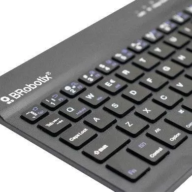 Teclado Inalámbrico, Bluetooth, MINI, Portable, Batería Recargabe, duración hasta 72h, P/Portátil, Tablet y Celular, Español, Negro, 6006436 BROBOTIX