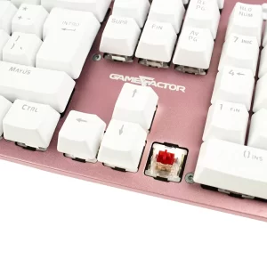 Teclado Mecánico Game Factor KBG400-PK-RD, Switch Red, USB, Rosa y Rojo