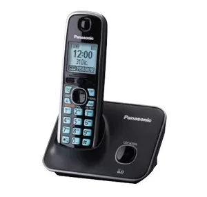 PANASONIC Telefono Inalambrico, Pantalla de 1.8, Ecualizador, Alarma, bloqueo de llamadas, Altavoz, negro