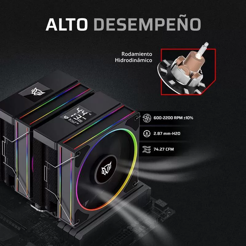 Enfriamiento de Aire BAMLAM RUSH HELIUX PRO HEX55 Sistema de enfriamiento de Aire, Display Digital - Imagen 3