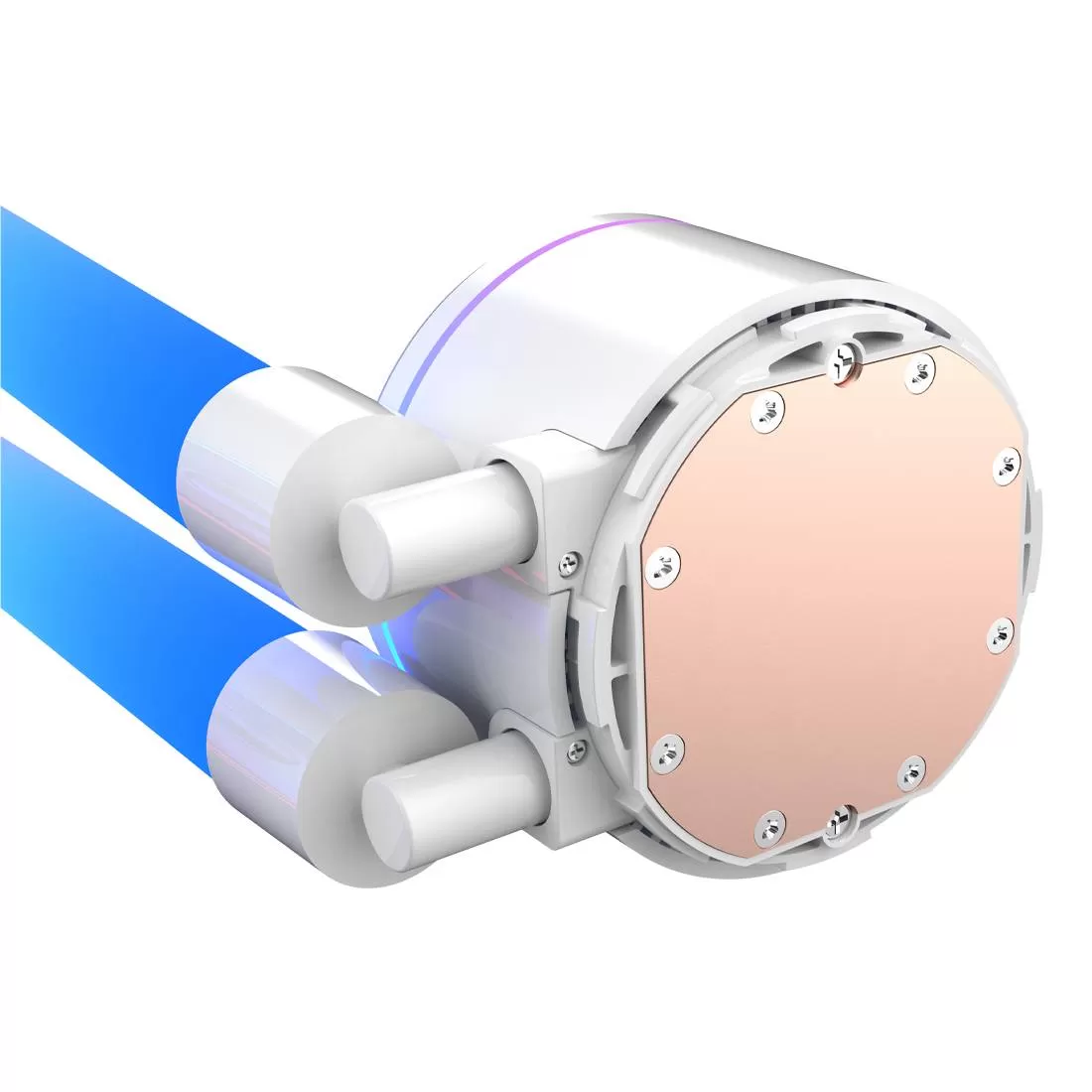 Enfriamiento Liquido Xzeal 360mm Redondo XZ414 para CPU 3 Fan x120mm Mangueras ARGB 3 pines + PWM 4 pines + Seguro para INTEL/AMD Blanco - Imagen 3