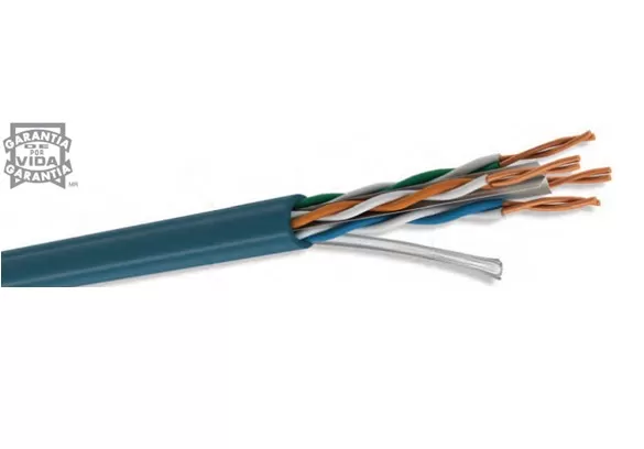 Bobina UTP CAT6 para interior, 4 pares, 23 AWG, bobina de 305 mts, 100% cobre, condumex 66446815 , color azul