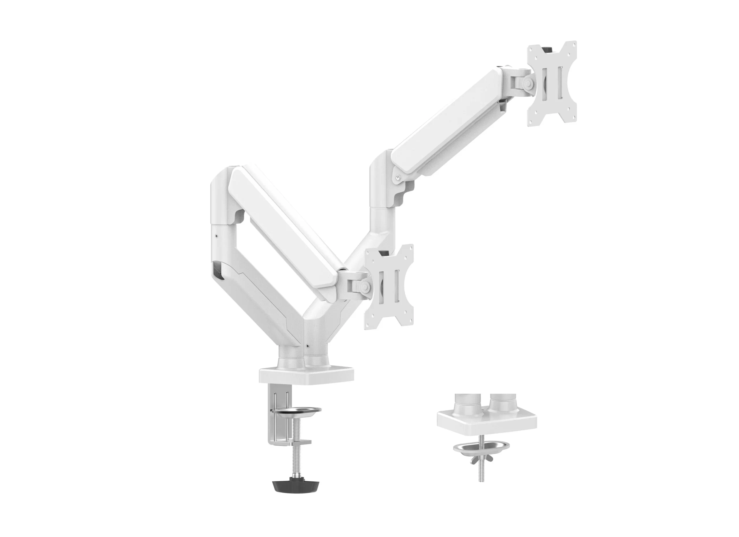 Brazo Articulador Para Dos Monitores Naceb (NAa-0215), Brazo Articulador Para Dos Monitores Na-0215 Blanco Dsa2102