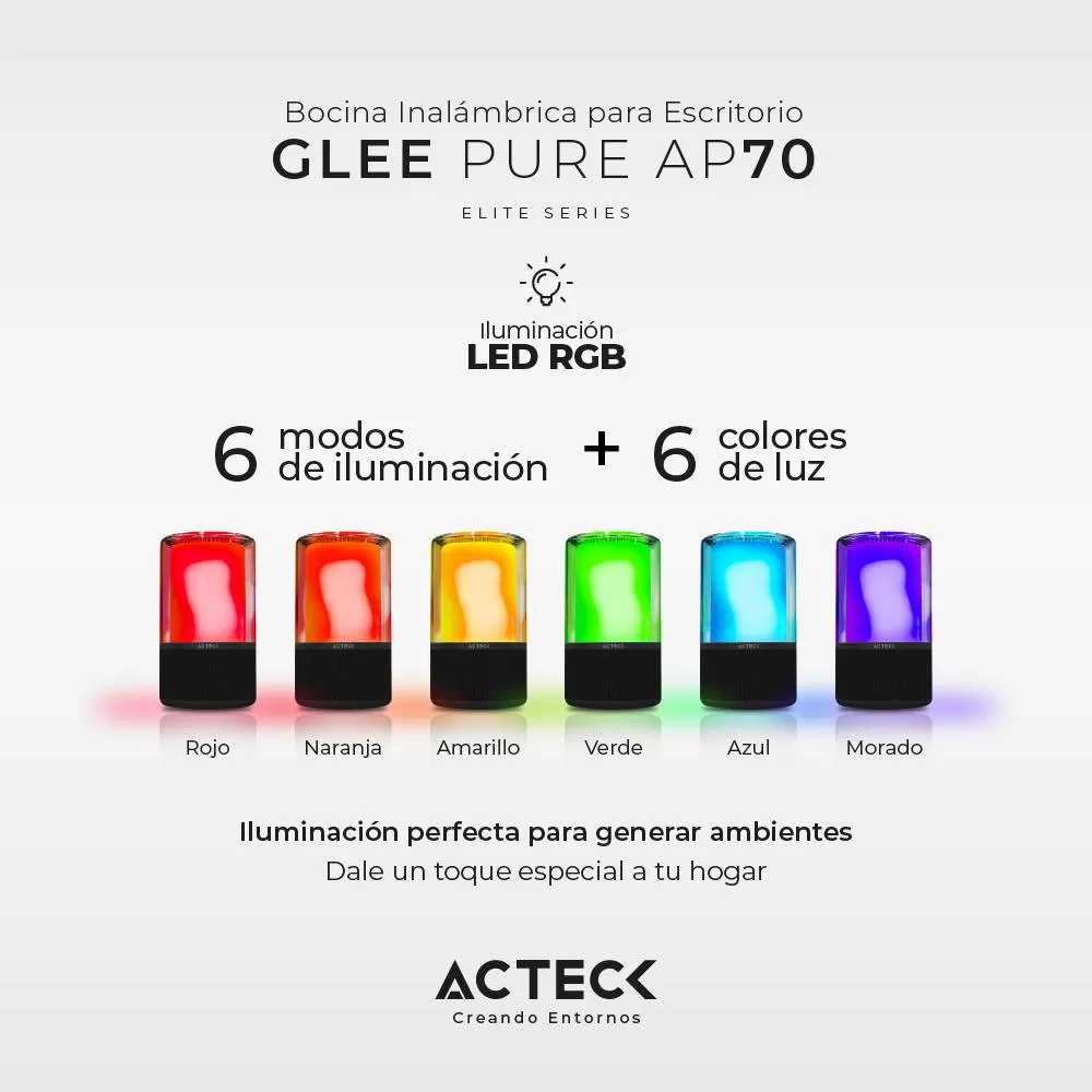 Bocina inalámbrica Bluetooth Glee Pure AP70 Elite Series, Bluetooth 5.2, Potencia 40w RMS - Imagen 2