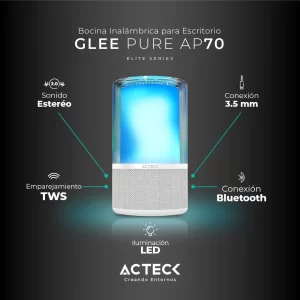 Bocina inalámbrica Bluetooth Glee Pure AP70 Elite Series, Bluetooth 5.2, Potencia 40w RMS