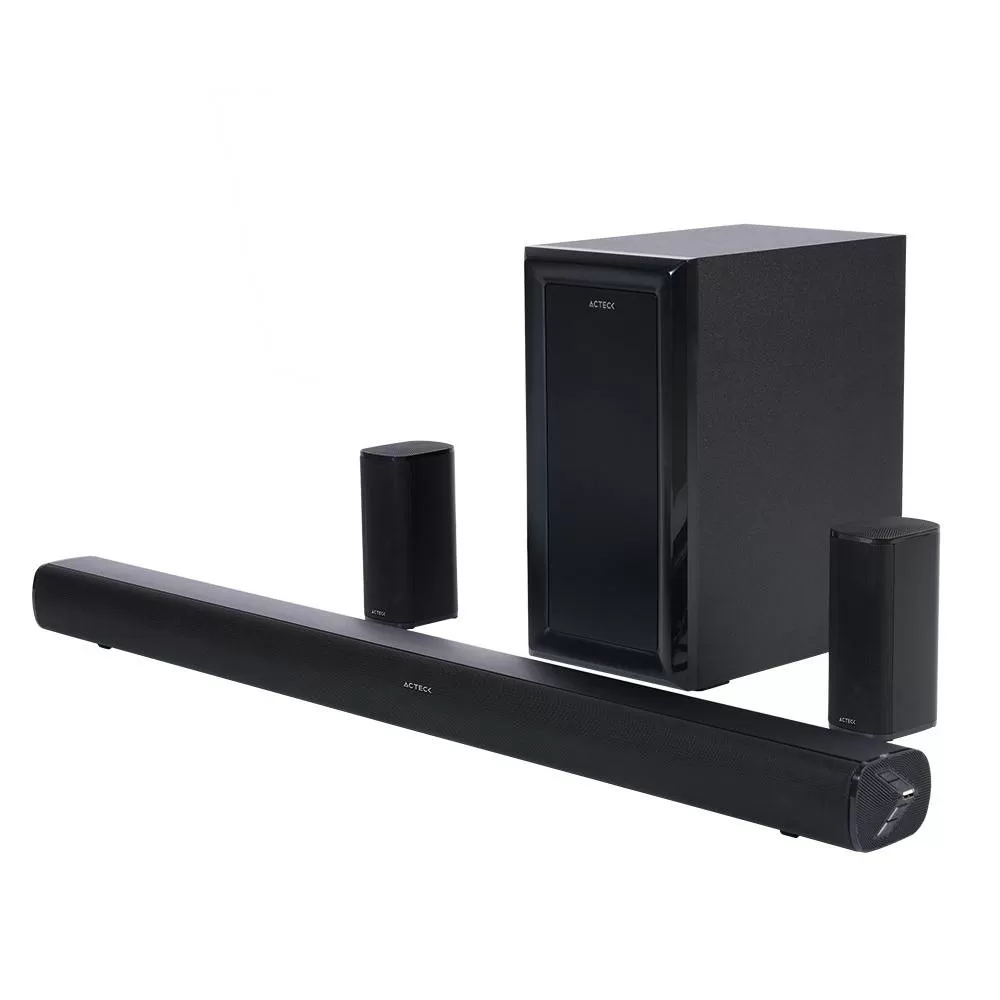 Teatro en Casa Dynamic Stage BS700 Acteck Elite Series 5.1 Canales, Dolby 180w, Conectividad: Bluetooth 5.3, USB-A, HDMI (ARC), Óptical, 3.5mm.