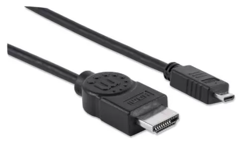 324427 Cable HDMI Macho a micro HDMI Macho, Blindado, Negro, 2 m; resolucion 4K a 30Hz. - Imagen 3