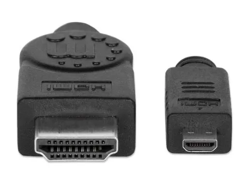 324427 Cable HDMI Macho a micro HDMI Macho, Blindado, Negro, 2 m; resolucion 4K a 30Hz. - Imagen 4