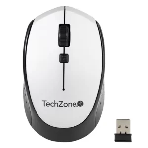 Mouse inalámbrico Start Silver TechZone, hasta 1600 DPI's, 3 botones, textura en rubber, 1 año de garantía.