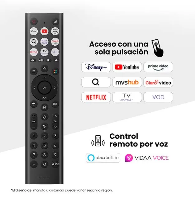 Televisor Hisense 55QD6QV, 55 pulgadas, QLED, QUANTUM DOT, 4K UHD, 3840 x 2160 Pixeles, VIDAA SMART TV - Imagen 2